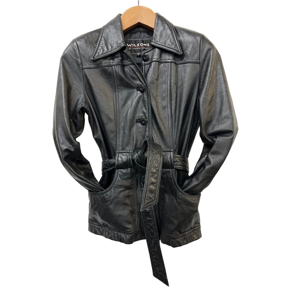 Wilson’s Leather Jacket Vintage Black Genuine Leather Blazer